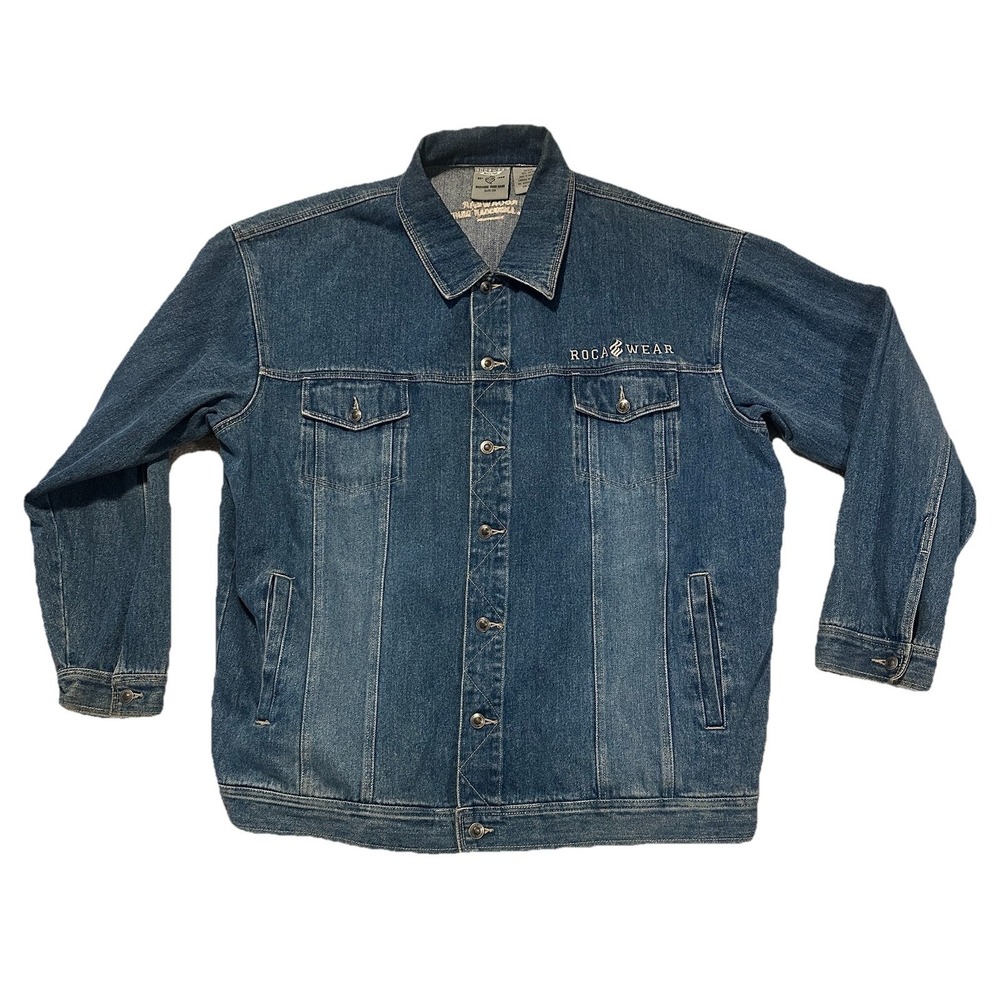 Rocawear 2000s Denim Jacket Size 2X Big And Tall Hip Hop Y2K Heavyweight